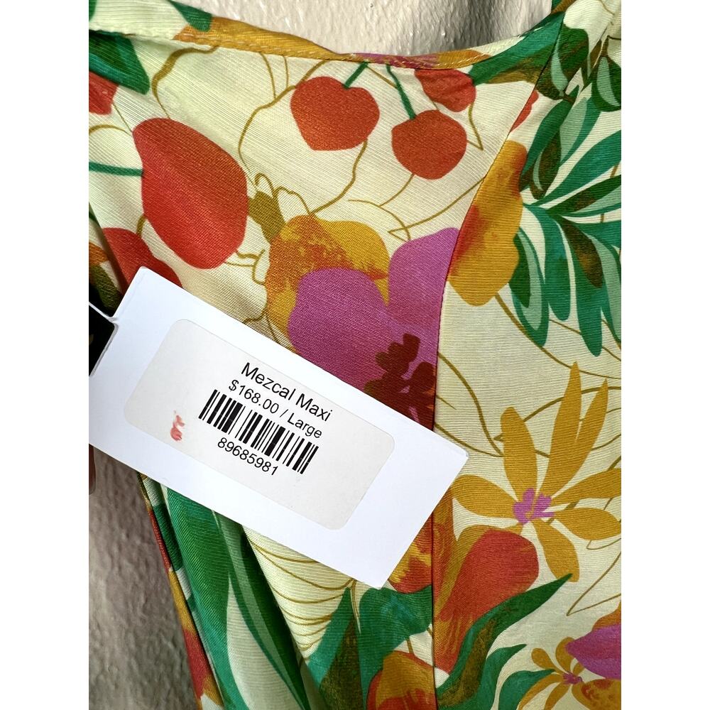 ASTR The Label Mezcal Maxi Dress One Shoulder Orange Green Floral NEW LARGE - Picture 4 of 10